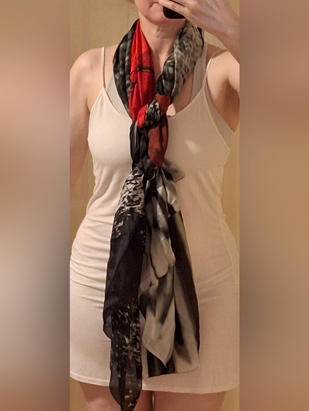 Red Umbrella Silk Wrap/Shawl